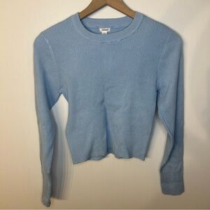 *NWT* Garage Chambray Blue Raven Ribbed Crew Neck Sweater, Size Large